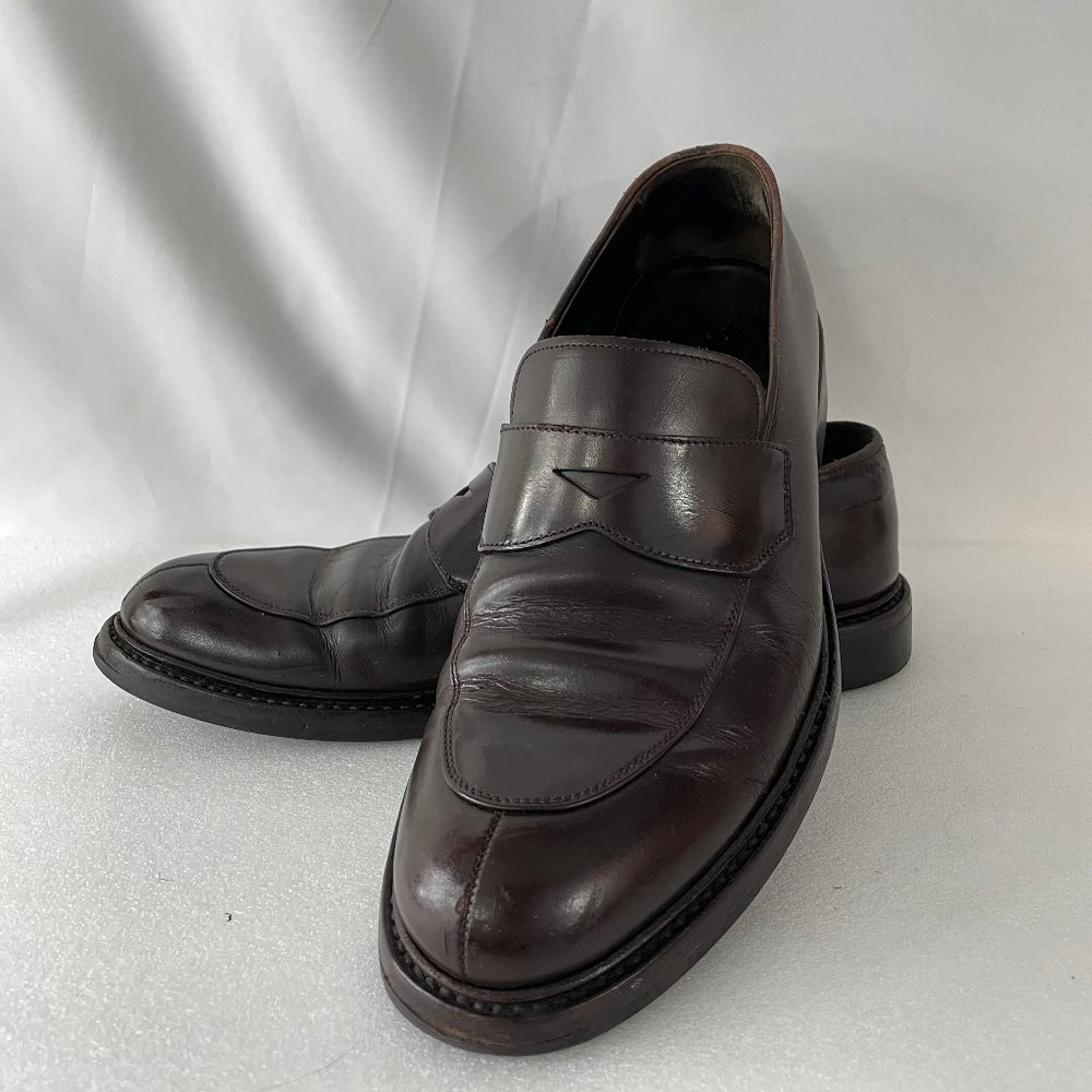 PRADA Brown Leather Slip-on Penny Dress Loafers, 12.5-13